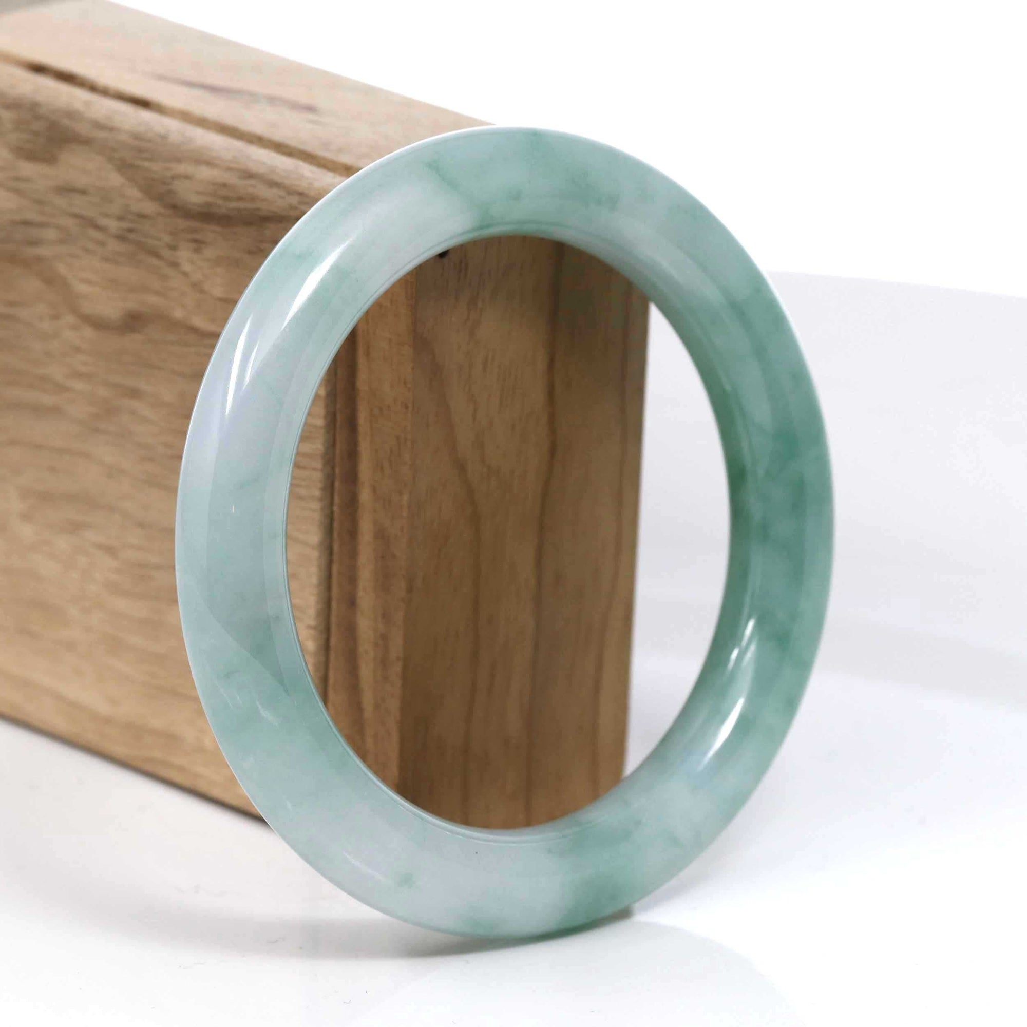 Baikalla Jewelry Jadeite Jade Bangle Bracelet Baikalla Blue Green Classic Real Jadeite Jade Bangle Bracelet (59.08mm) #387