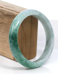 Baikalla Jewelry Jadeite Jade Bangle Bracelet Baikalla Blue-Green Classic Real Jadeite Jade Bangle Bracelet (59.08mm) 