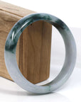 Baikalla Jewelry Jadeite Jade Bangle Bracelet Baikalla Blue-Green Classic Real Jadeite Jade Bangle Bracelet (59.08mm) 