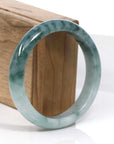 Baikalla Jewelry Jadeite Jade Bangle Bracelet Baikalla Blue-Green Classic Real Jadeite Jade Bangle Bracelet (59.08mm) 