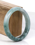 Baikalla Jewelry Jadeite Jade Bangle Bracelet Baikalla Blue-Green Classic Real Jadeite Jade Bangle Bracelet (59.08mm) 