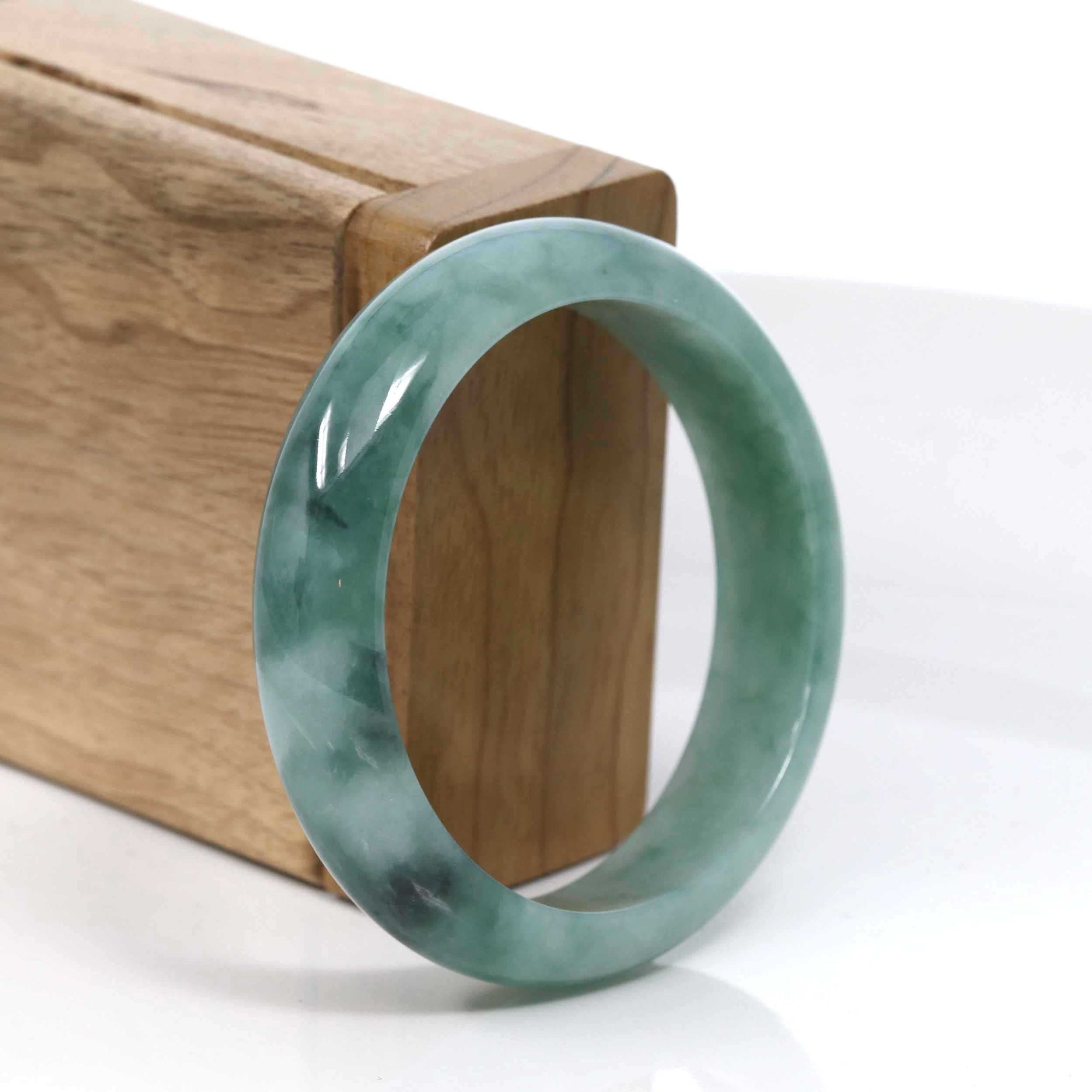 Baikalla Jewelry Jadeite Jade Bangle Bracelet Baikalla Blue-Green Classic Real Jadeite Jade Bangle Bracelet (59.08mm) #933