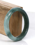 Baikalla Jewelry Jadeite Jade Bangle Bracelet Baikalla Blue-Green Classic Real Jadeite Jade Bangle Bracelet (59.08mm) 