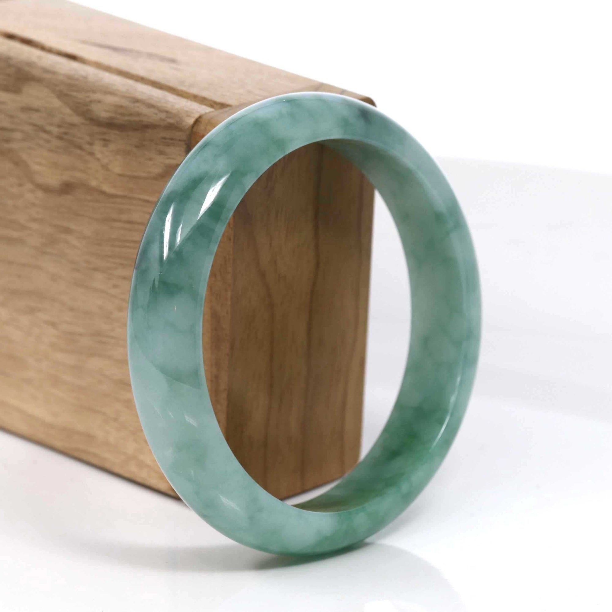 Baikalla Jewelry Jadeite Jade Bangle Bracelet Baikalla Blue-Green Classic Real Jadeite Jade Bangle Bracelet (59.08mm) #937