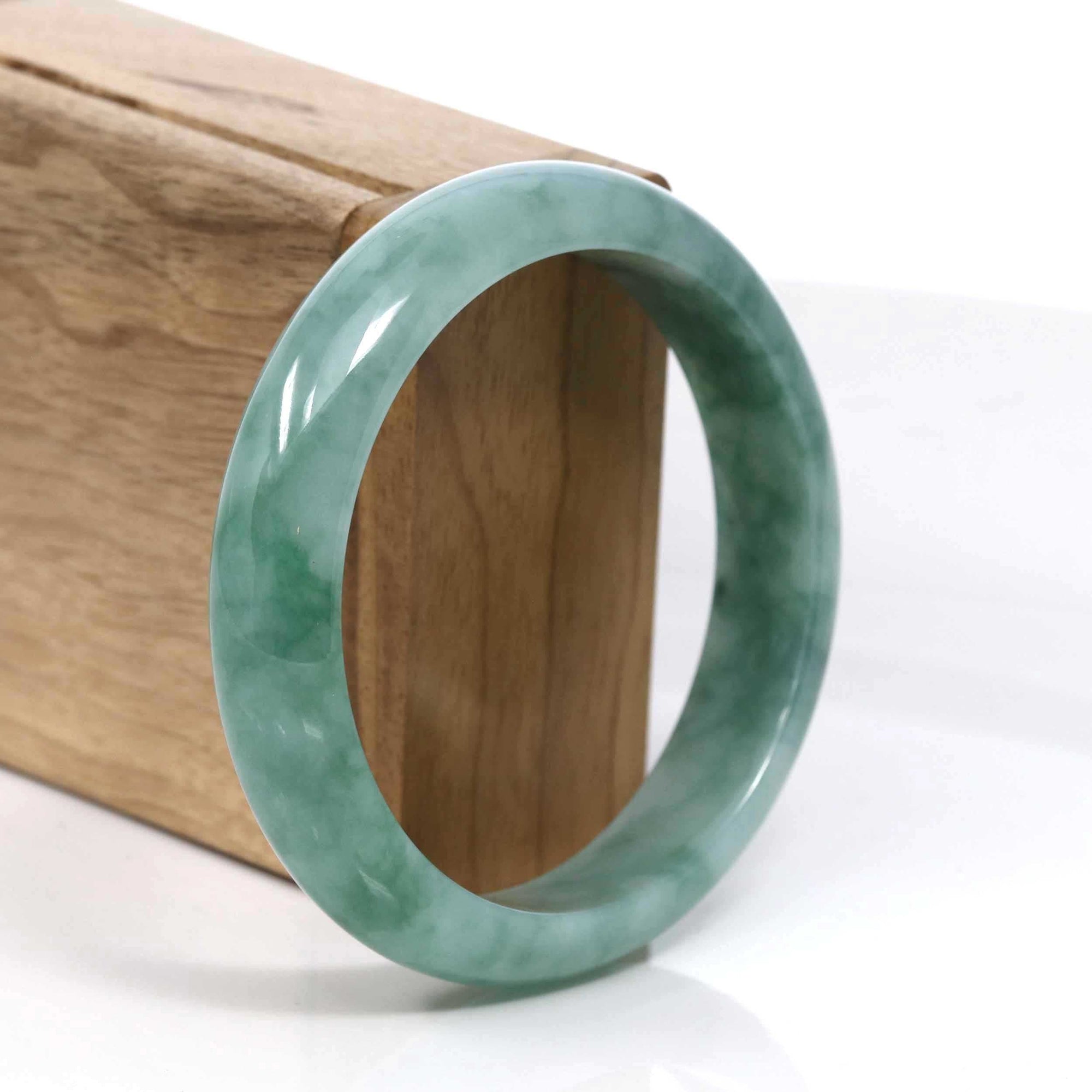 Baikalla Jewelry Jadeite Jade Bangle Bracelet Baikalla Blue-Green Classic Real Jadeite Jade Bangle Bracelet (59.08mm) #937