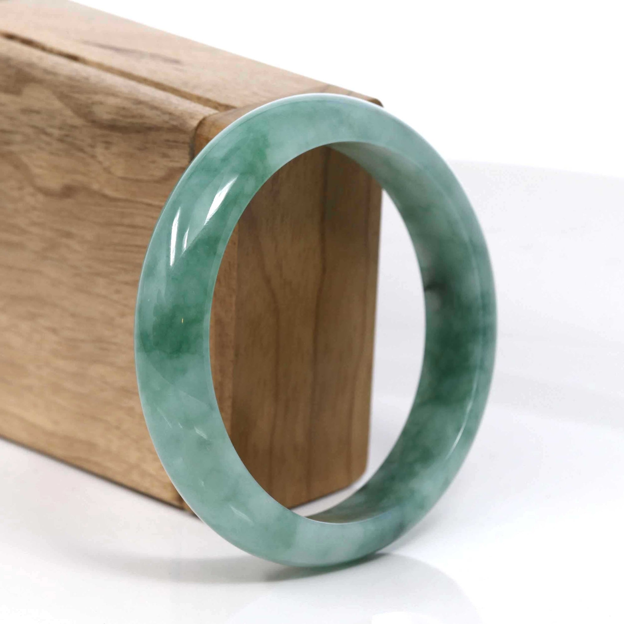 Baikalla Jewelry Jadeite Jade Bangle Bracelet Baikalla Blue-Green Classic Real Jadeite Jade Bangle Bracelet (59.08mm) #937