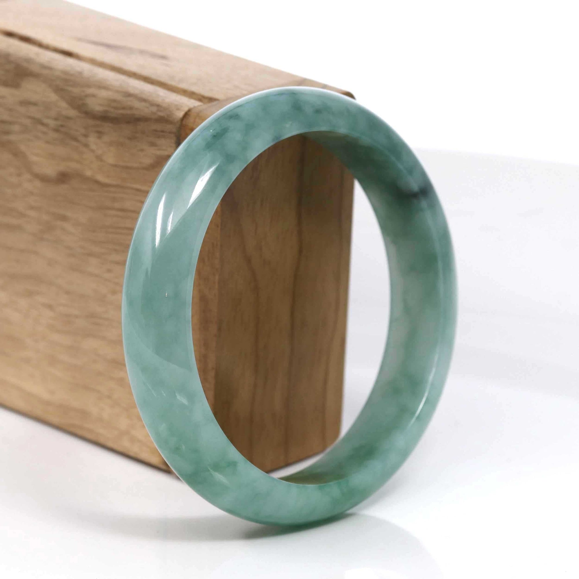 Baikalla Jewelry Jadeite Jade Bangle Bracelet Baikalla Blue-Green Classic Real Jadeite Jade Bangle Bracelet (59.08mm) #937