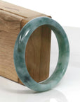 Baikalla Jewelry Jadeite Jade Bangle Bracelet Baikalla Blue-Green Classic Real Jadeite Jade Bangle Bracelet (59.08mm) 