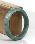 Baikalla Jewelry Jadeite Jade Bangle Bracelet Baikalla Blue-Green Classic Real Jadeite Jade Bangle Bracelet (59.08mm) 