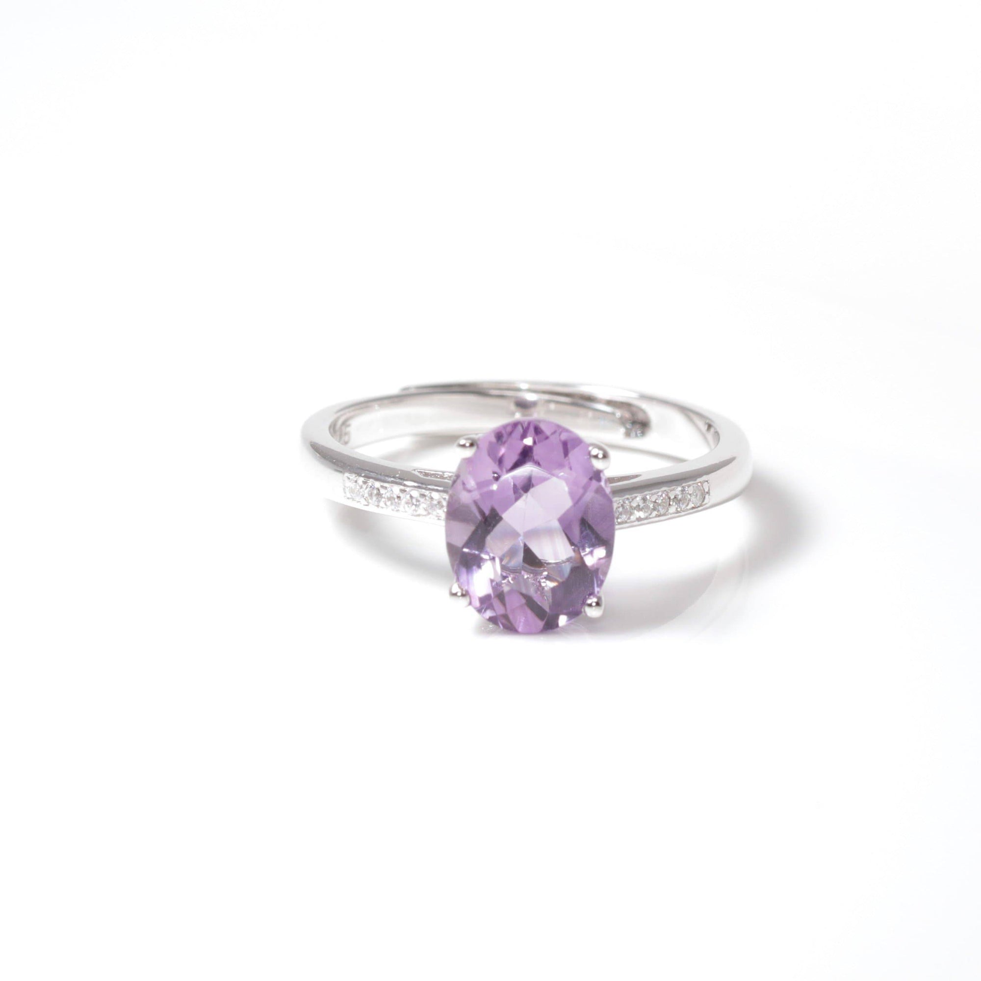 Baikalla Jewelry Gemstone Ring Amethyst Baikalla™ Sterling Silver Oval Swiss Blue Topaz & Amethyst Ring