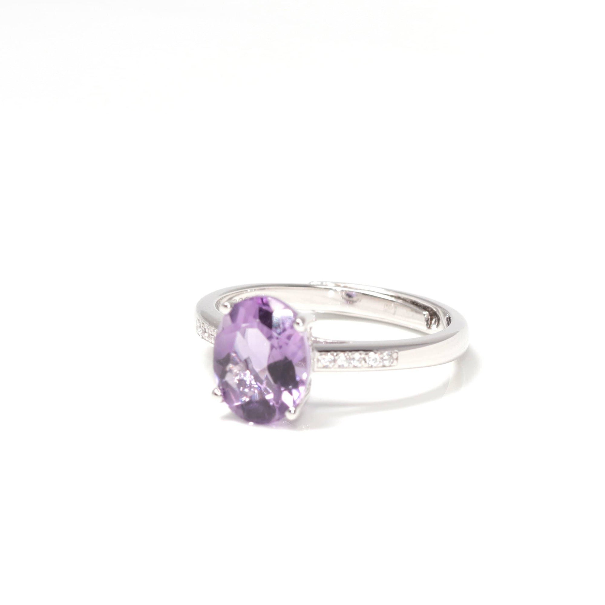 Baikalla Jewelry Gemstone Ring Baikalla™ Sterling Silver Oval Swiss Blue Topaz & Amethyst Ring