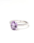 Baikalla Jewelry Gemstone Ring Baikalla™ Sterling Silver Oval Swiss Blue Topaz & Amethyst Ring