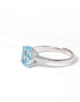 Baikalla Jewelry Gemstone Ring Baikalla™ Sterling Silver Oval Swiss Blue Topaz & Amethyst Ring