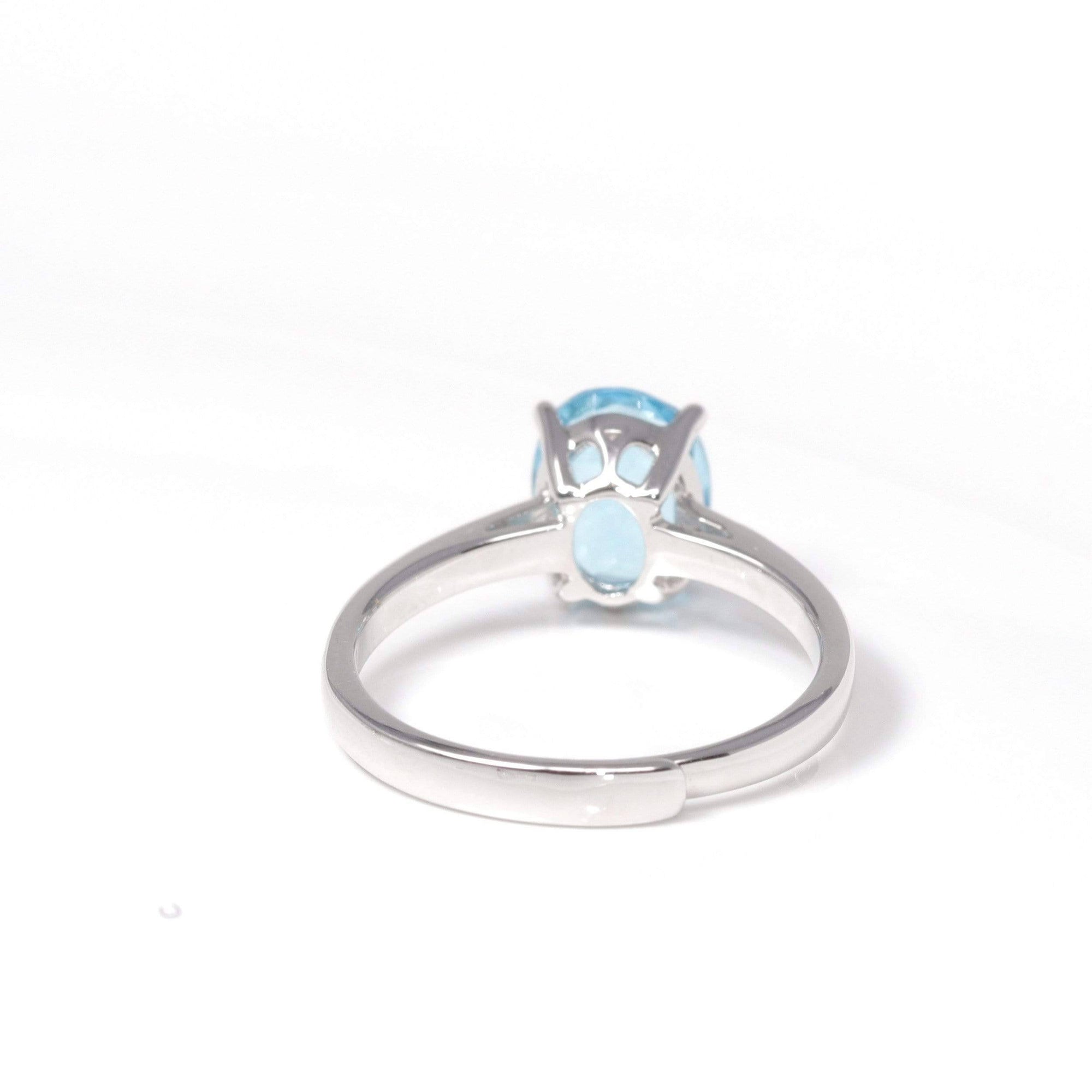 Baikalla Jewelry Gemstone Ring Baikalla™ Sterling Silver Oval Swiss Blue Topaz & Amethyst Ring