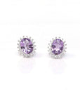 Baikalla Jewelry Silver Gemstones Earrings Amethyst Baikalla™ Classic Sterling Silver Natural Amethyst Topaz Stud Earrings With CZ