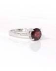 Baikalla Jewelry Gemstone Ring Baikalla™ Sterling Silver Natural Red Garnet Solitaire Ring