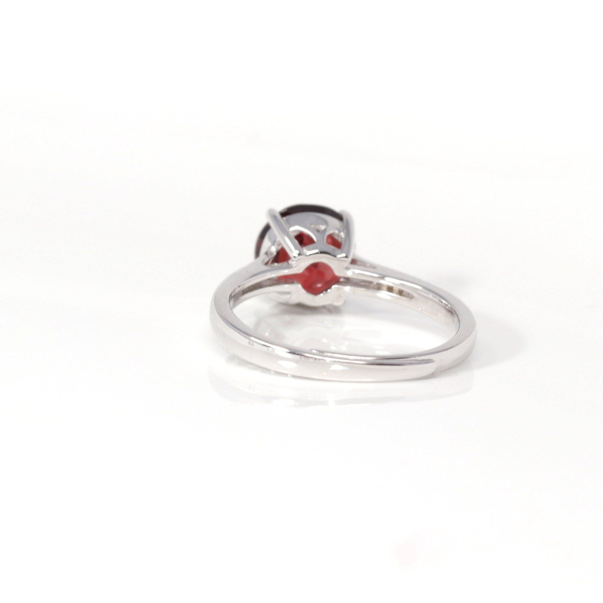 Baikalla Jewelry Gemstone Ring Baikalla™ Sterling Silver Natural Red Garnet Solitaire Ring