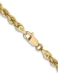 Baikalla Jewelry 14K Yellow Gold Pendant 14K 4 mm Solid Diamond-cut Rope Yellow Chain with Lobster Clasp