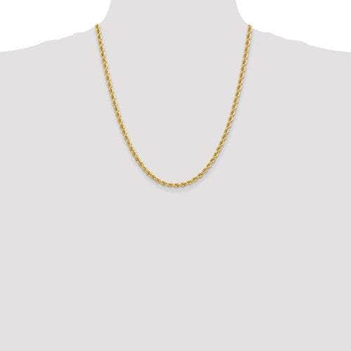 Baikalla Jewelry 14K Yellow Gold Chain 14K 2.5 mm Solid Diamond-cut Rope with Lobster Clasp Gold Chain