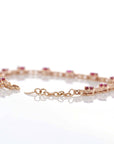 Baikalla Jewelry Gold Ruby Bracelet 18K Rose Gold Natural Ruby and Diamond Bypass Hing Bracelet