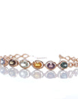 Baikalla Jewelry Gold Ruby Bracelet Baikalla™ 18K Rose Gold Natural Color Sapphire and Diamond Bypass Hinge Bracelet