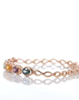 Baikalla Jewelry Gold Ruby Bracelet Baikalla™ 18K Rose Gold Natural Color Sapphire and Diamond Bypass Hinge Bracelet