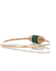 Baikalla Jewelry Gold Jade Bracelet 18k Rose Gold Lucky TongTong Jadeite jade Oval Bracelet Bangle W/ Diamonds