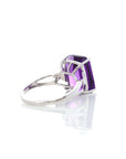 Baikalla Jewelry Gold Amethyst Ring 18k Rose Gold Genuine Amethyst Ring with Diamonds