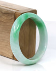 Baikalla Jewelry Jadeite Jade Bangle Bracelet Baikalla Classic Green Natural Jadeite Jade Wider Bangle Bracelet (57.8 mm) 