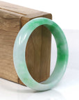 Baikalla Jewelry Jadeite Jade Bangle Bracelet Baikalla Classic Green Natural Jadeite Jade Wider Bangle Bracelet (57.8 mm) 