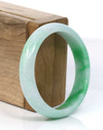 Baikalla Jewelry Jadeite Jade Bangle Bracelet Baikalla Classic Green Natural Jadeite Jade Wider Bangle Bracelet (57.8 mm) 