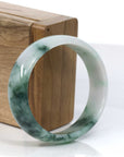 Baikalla Jewelry Jadeite Jade Bangle Bracelet Baikalla Genuine Burmese Green Jadeite Jade Oval Bangle (59.26 mm) 