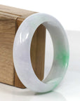 Baikalla Jewelry Jadeite Jade Bangle Bracelet Genuine White & Green Burmese Jadeite Jade Bangle Bracelet (58.92 mm) 