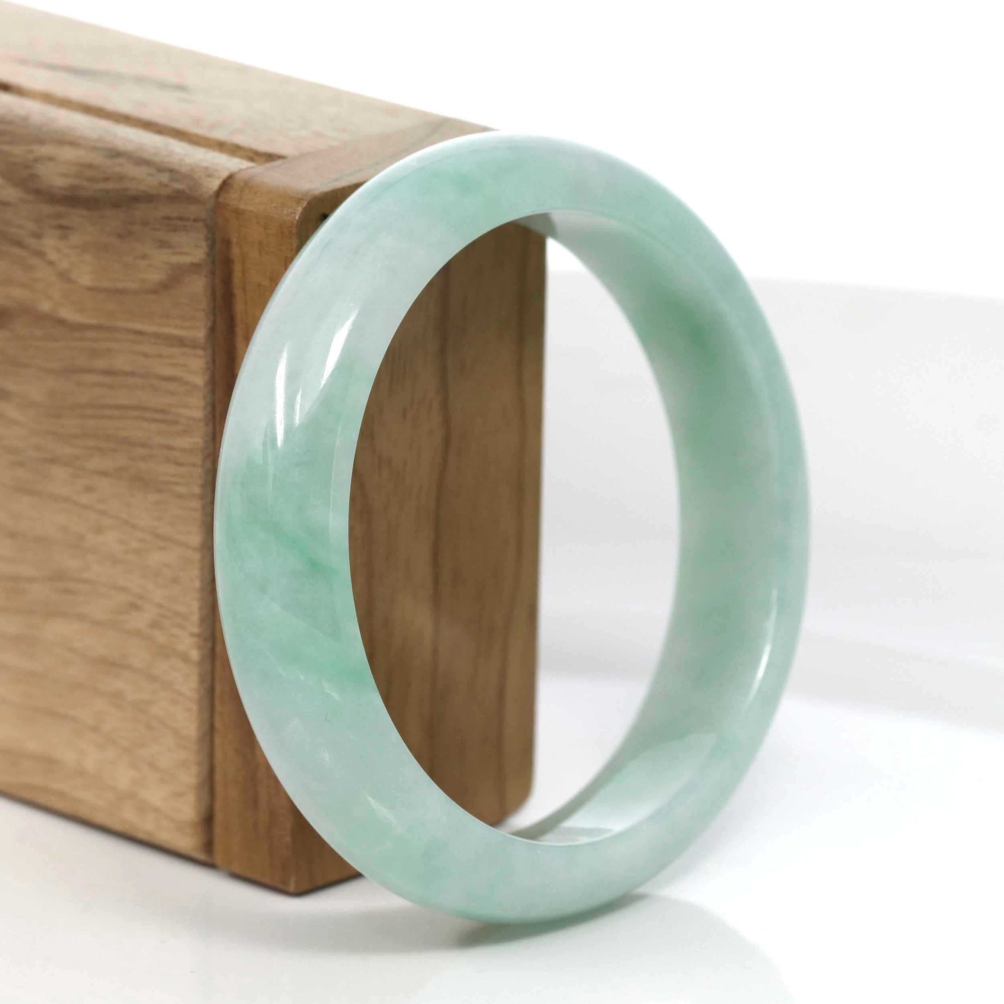 Baikalla Jewelry Jadeite Jade Bangle Bracelet Copy of Baikalla™ "Classic Bangle" Genuine Jadeite Jade Green Bangle Bracelet (54.62mm)#969