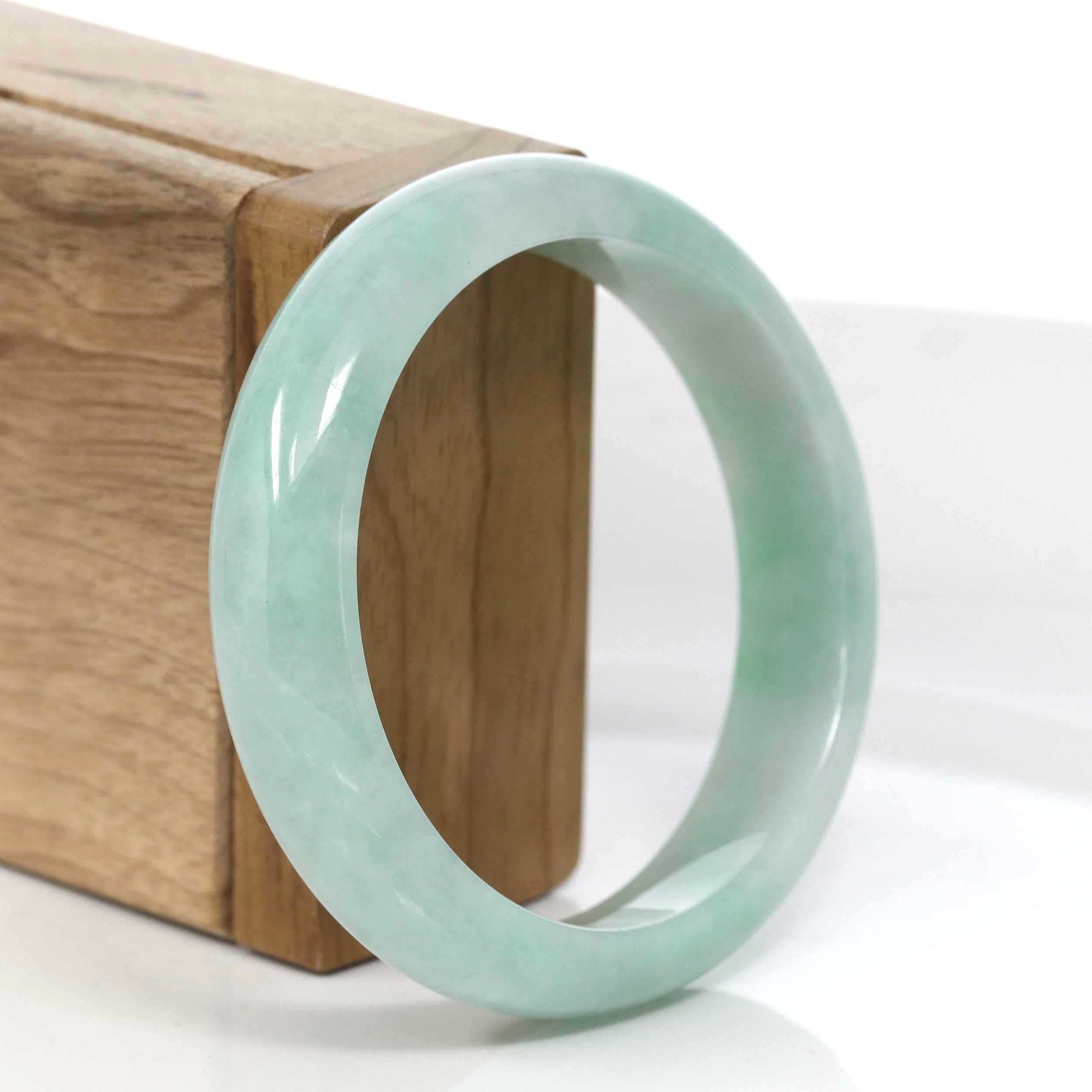 Baikalla Jewelry Jadeite Jade Bangle Bracelet Copy of Baikalla™ "Classic Bangle" Genuine Jadeite Jade Green Bangle Bracelet (54.62mm)#969