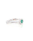 Baikalla Jewelry Gold Sapphire Ring 14k White Gold Natural Emerald Ring With Diamond