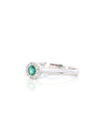 Baikalla Jewelry Gold Sapphire Ring 14k White Gold Natural Emerald Ring With Diamond