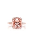 Baikalla Jewelry 14K Gold Morganite Ring 5 14k Rose Gold Natural Champagne Morganite Ring with Diamonds