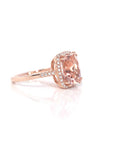 Baikalla Jewelry 14K Gold Morganite Ring 14k Rose Gold Natural Champagne Morganite Ring with Diamonds