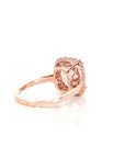 Baikalla Jewelry 14K Gold Morganite Ring 14k Rose Gold Natural Champagne Morganite Ring with Diamonds