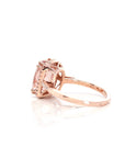 Baikalla Jewelry 14K Gold Morganite Ring 14k Rose Gold Natural Champagne Morganite Ring with Diamonds