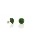 Baikalla Jewelry Gold Jade Earrings Baikalla™ "Peony Flowers" 18k Solid Gold Real Green Jade Peony Flower Earrings