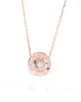 Baikalla Jewelry Baikalla™ Love Collection 18K Rose Gold Genuine Red Ruby & Diamond Round Rose Flower Love Necklace