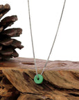 Baikalla Jewelry Jade Pendant Necklace Baikalla™ "Good Luck Button" Necklace Real Jadeite Jade Lucky KouKou Donut Pendant Necklace