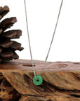 Baikalla Jewelry Jade Pendant Necklace Baikalla™ "Good Luck Button" Necklace Real Jadeite Jade Lucky KouKou Donut Pendant Necklace