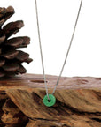 Baikalla Jewelry Jade Pendant Necklace Baikalla™ "Good Luck Button" Necklace Real Jadeite Jade Lucky KouKou Donut Pendant Necklace