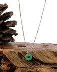 Baikalla Jewelry Jade Pendant Necklace Baikalla™ "Good Luck Button" Necklace Real Jadeite Jade Lucky KouKou Donut Pendant Necklace