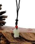 Baikalla Jewelry Jade Pendant Necklace Baikalla "Lucky Kitten" White Nephrite Jade Pendant Necklace