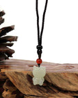 Baikalla Jewelry Jade Pendant Necklace Baikalla "Lucky Kitten" White Nephrite Jade Pendant Necklace