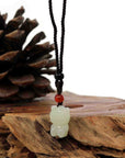 Baikalla Jewelry Jade Pendant Necklace Baikalla "Lucky Kitten" White Nephrite Jade Pendant Necklace